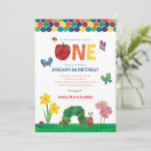  zeer hongerige rups 1e verjaardag kaart (Staand voorkant)