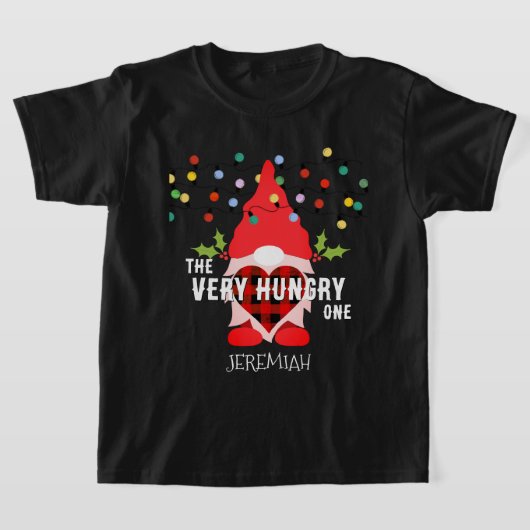 ZEER HUNGRIGE EEN Kerst Gnome T-shirt (Laagn)