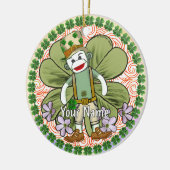 Zeer Ierse Sock Monkey Keramisch Ornament (Links)