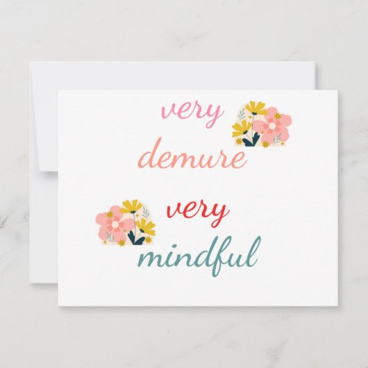 zeer ingetogen, zeer ingetogen zeer mindful  feestdagenkaart (Voorkant)