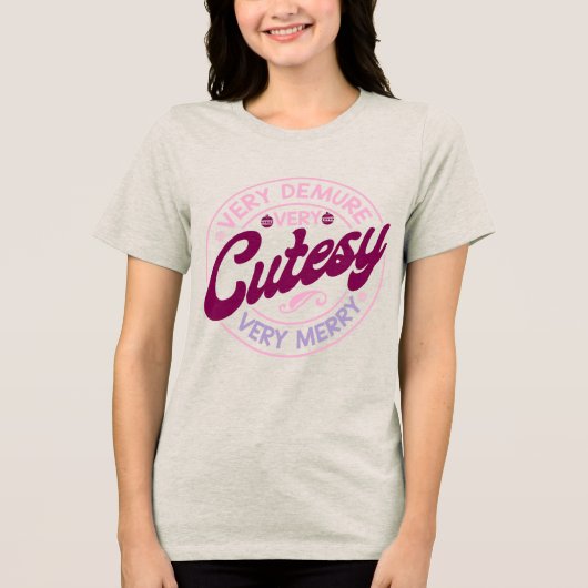 Zeer ingetogen, zeer schattig kerstfeest Tri-Blend shirt (Voorkant)
