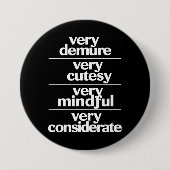 Zeer ingetogen Zeer schattig Zeer attent Ingetogen Ronde Button 7,6 Cm (Voorkant)