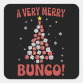 Zeer Kerstmis Bunco Kerstboom Dobbelspel Nacht Vierkante Sticker (Voorkant)
