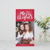 Zeer Kerstmis Fotokaart | Rood Feestdagenkaart (Staand voorkant)