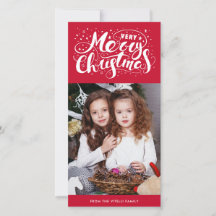 Zeer Kerstmis Fotokaart | Rood