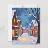 Zeer Kerstmis Kerststad Feestdagenkaart (Voorkant)