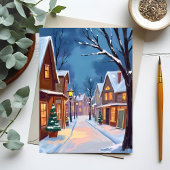 Zeer Kerstmis Kerststad Feestdagenkaart