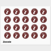 Zeer Kerstmis Plaid | Envelopezegel Ronde Sticker (Vel)