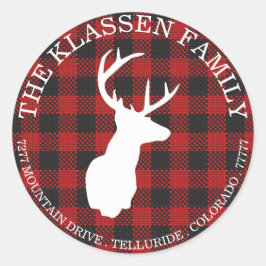 Zeer Kerstmis Plaid | Envelopezegel Ronde Sticker