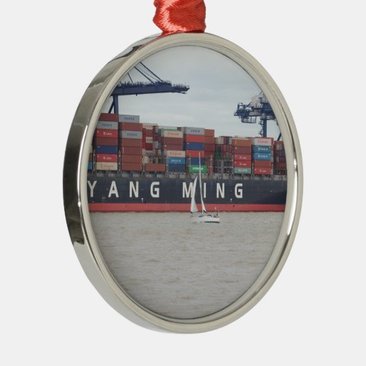 Zeer klein jacht zeer groot schip! metalen ornament (Rechts)