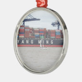 Zeer klein jacht zeer groot schip! metalen ornament (Links)