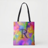Zeer kleurrijk Abstract Patroon met Monogram Tote Bag (Voorkant)