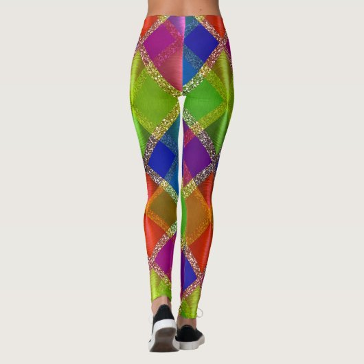 Zeer kleurrijk geometrisch ontwerp met glitter leggings (Achterkant)