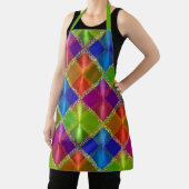 Zeer kleurrijk geometrisch ontwerp met glitter schort (Insitu)