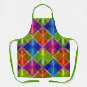 Zeer kleurrijk geometrisch ontwerp met glitter schort (Voorkant)