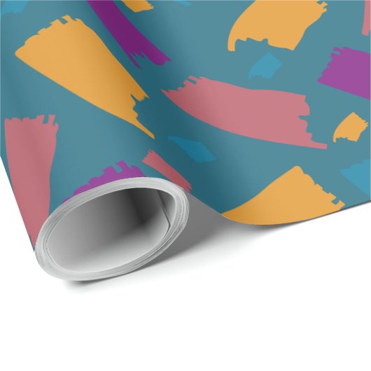 Zeer kleurrijk unevenpatroon cadeaupapier (Rol Hoek)