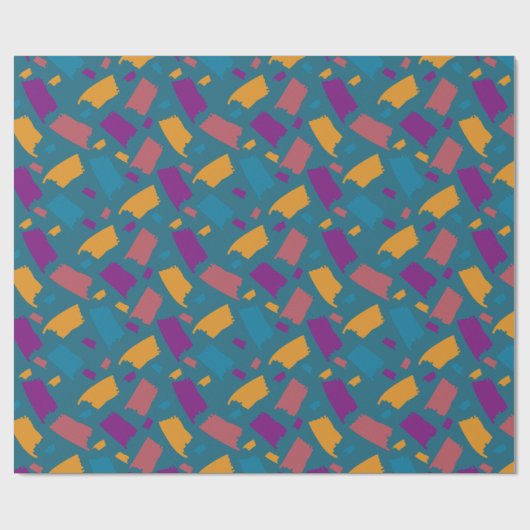 Zeer kleurrijk unevenpatroon cadeaupapier (Vlak)