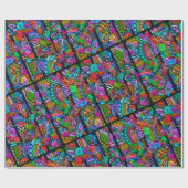 Zeer kleurrijke abstracte vormen art. 10 cadeaupapier (Vlak)