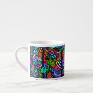 Zeer kleurrijke abstracte vormen art. 10 espresso kop