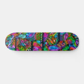 Zeer kleurrijke abstracte vormen art. 10 persoonlijk skateboard (Horizontaal)