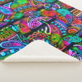 Zeer kleurrijke abstracte vormen art. 10 sherpa deken (3/4)