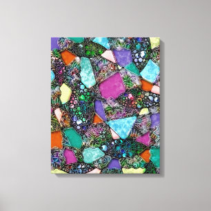 Zeer kleurrijke abstracte vormen art. 11 canvas afdruk