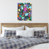 Zeer kleurrijke abstracte vormen art. 11 canvas afdruk (Insitu (Slaapkamer))