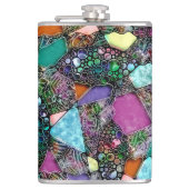 Zeer kleurrijke abstracte vormen art. 11 heupfles (Voorkant)