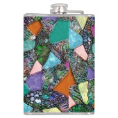 Zeer kleurrijke abstracte vormen art. 11 heupfles (Achterkant)