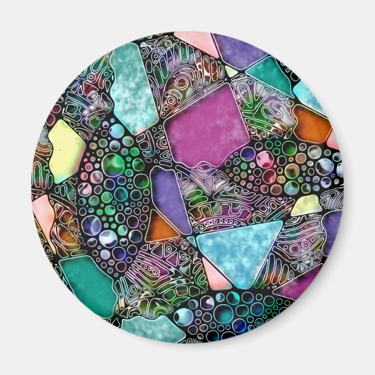 Zeer kleurrijke abstracte vormen art. 11 magneet (Voorkant)