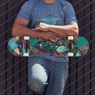 Zeer kleurrijke abstracte vormen art. 11 persoonlijk skateboard
