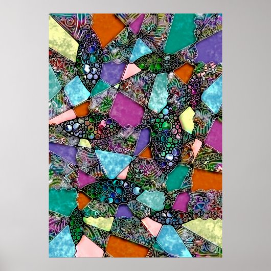 Zeer kleurrijke abstracte vormen art. 11 poster (Voorkant)