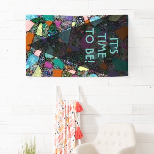 Zeer kleurrijke abstracte vormen art. 11 spandoek (Insitu)