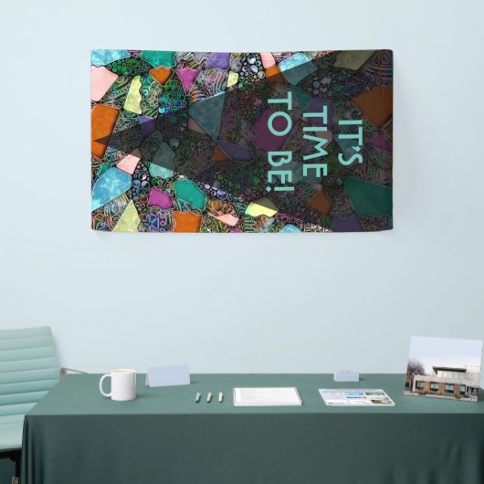 Zeer kleurrijke abstracte vormen art. 11 spandoek (Beurs)