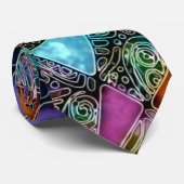 Zeer kleurrijke abstracte vormen art. 11 stropdas (Opgerold)