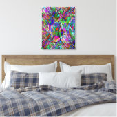 Zeer kleurrijke abstracte vormen, art. 1 canvas afdruk (Insitu (Slaapkamer))