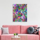 Zeer kleurrijke abstracte vormen, art. 1 canvas afdruk (Insitu (Woonkamer))