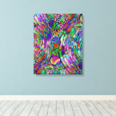 Zeer kleurrijke abstracte vormen, art. 1 canvas afdruk (Insitu (Houten vloer))