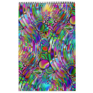 Zeer kleurrijke abstracte vormen, art. 1 kalender