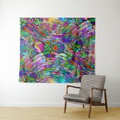 Zeer kleurrijke abstracte vormen, art. 1 wandkleed (In Situ (horizontaal))