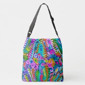 Zeer kleurrijke abstracte vormen art. 9 crossbody tas (Achterkant)