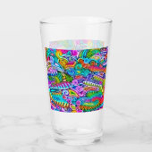Zeer kleurrijke abstracte vormen art. 9 glas (Achterkant)