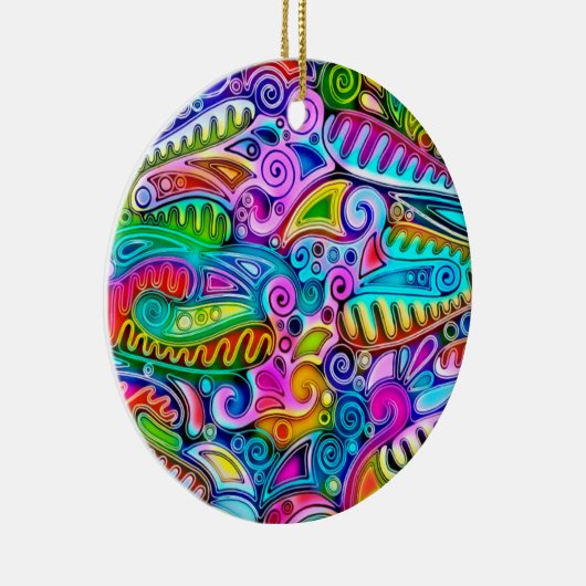 Zeer kleurrijke abstracte vormen art. 9 keramisch ornament (Rechts)