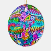 Zeer kleurrijke abstracte vormen art. 9 keramisch ornament (Links)