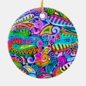 Zeer kleurrijke abstracte vormen art. 9 keramisch ornament (Achterkant)