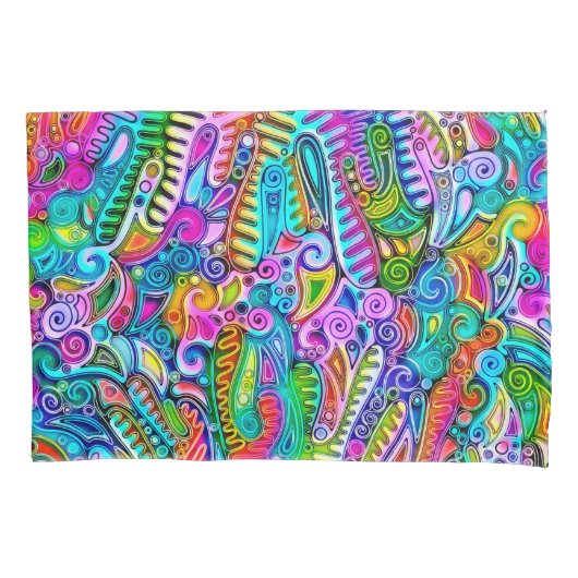 Zeer kleurrijke abstracte vormen art. 9 kussensloop (Voorkant)