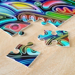 Zeer kleurrijke abstracte vormen art. 9 legpuzzel