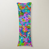 Zeer kleurrijke abstracte vormen art. 9 lichaamskussen (Voorkant Verticaal)