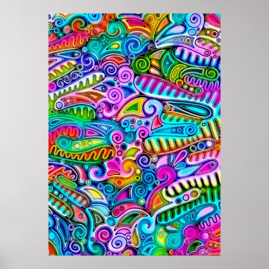 Zeer kleurrijke abstracte vormen art. 9 poster (Voorkant)