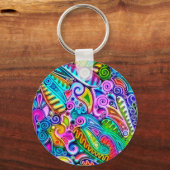 Zeer kleurrijke abstracte vormen art. 9 sleutelhanger (Voorkant)